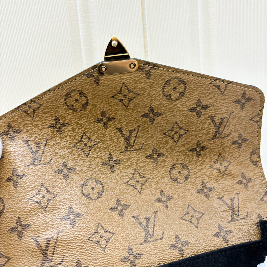 LV Pochette Metis in Reverse Monogram Canvas, Black Leather and GHW