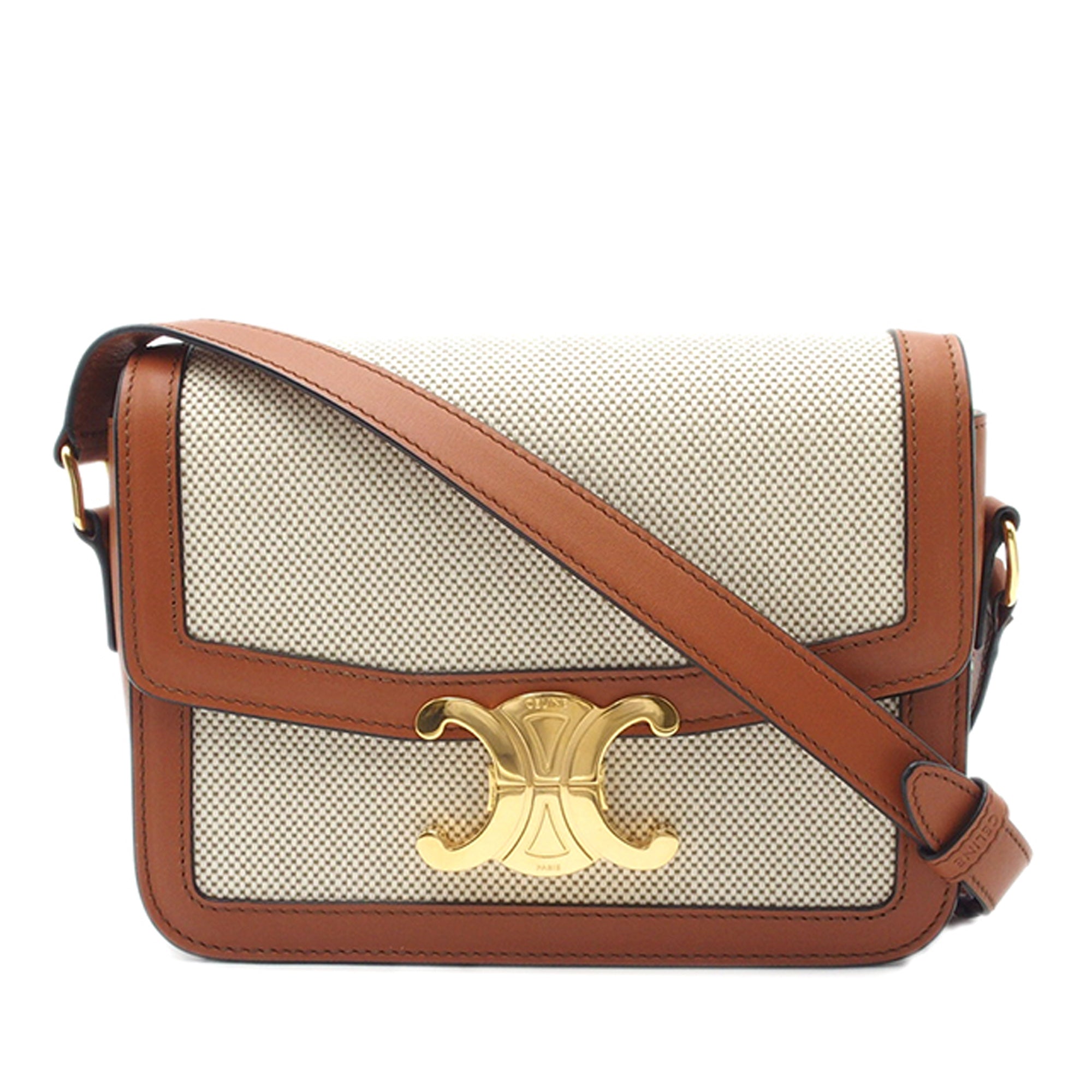 Celine Teen Triomphe White Canvas