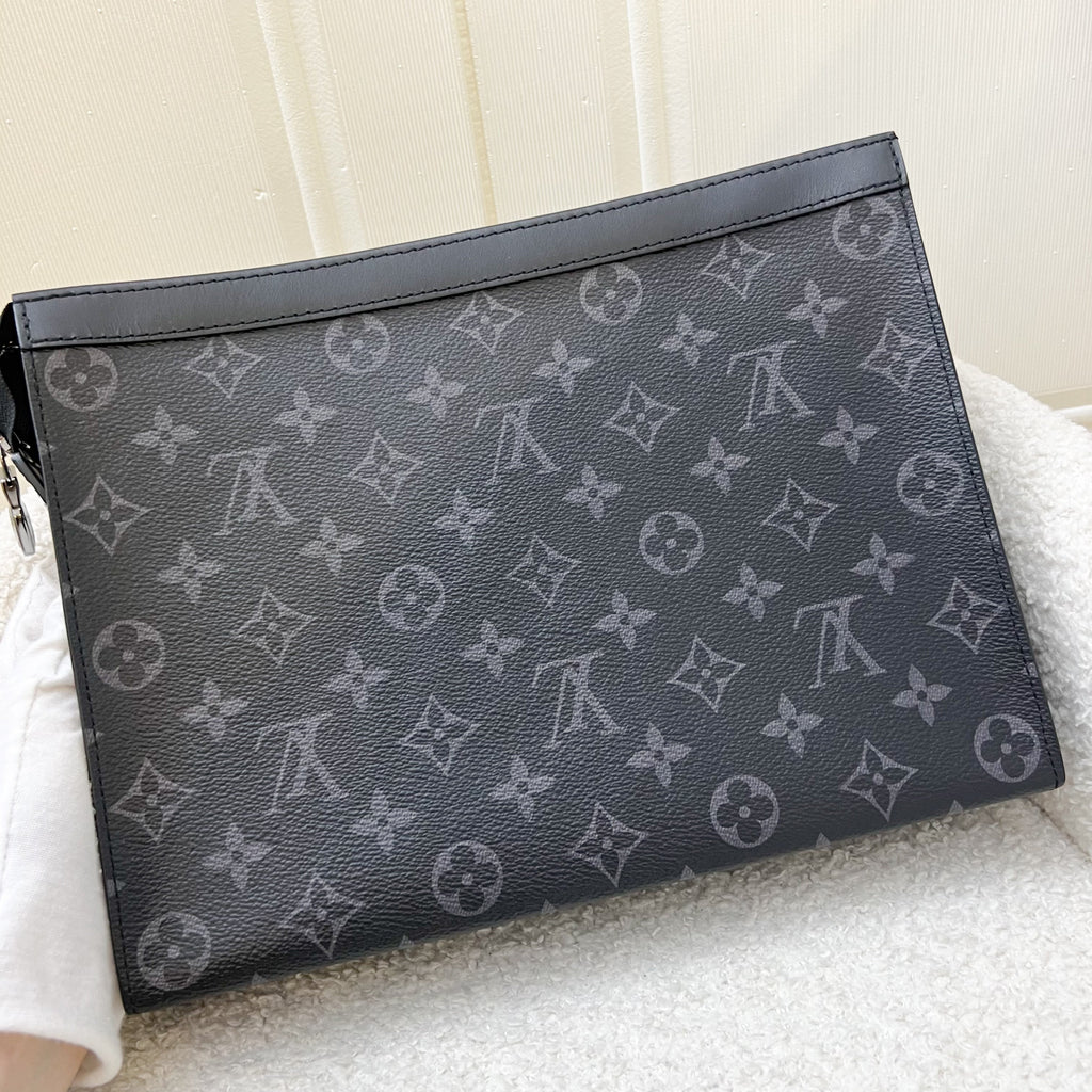 LV Pochette Voyage MM in Monogram Eclipse Canvas in SHW
