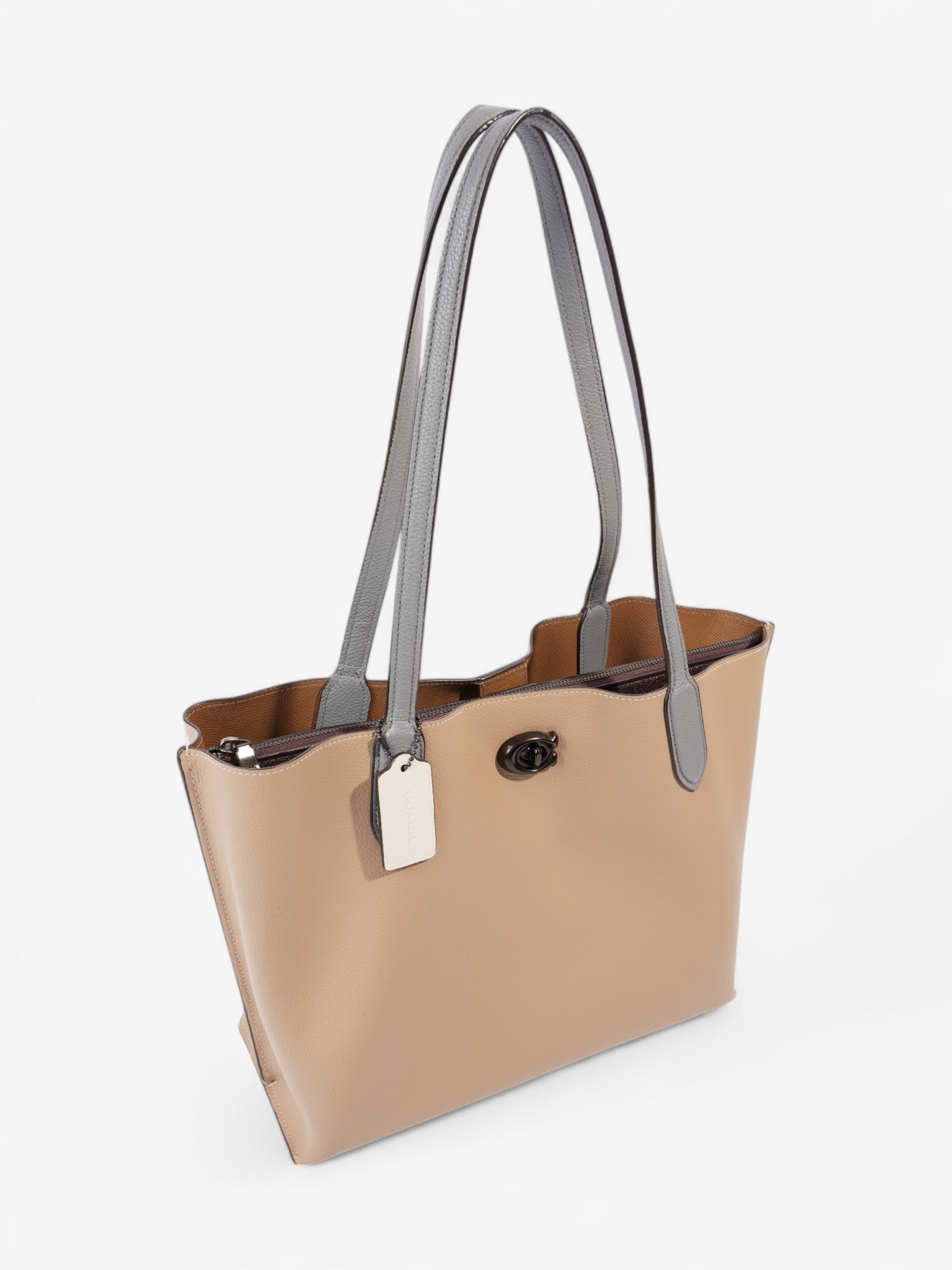 Coach Willow Tote Beige / Grey Leather