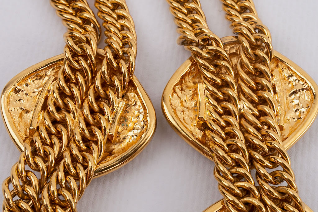 Collier court en mÃƒÆ’Ã‚Â©tal dorÃƒÆ’Ã‚Â© Chanel 1980s
