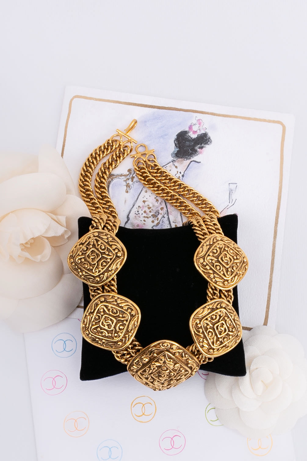 Collier court en mÃƒÆ’Ã‚Â©tal dorÃƒÆ’Ã‚Â© Chanel 1980s