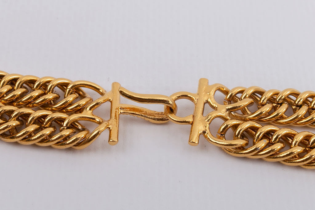 Collier court en mÃƒÆ’Ã‚Â©tal dorÃƒÆ’Ã‚Â© Chanel 1980s
