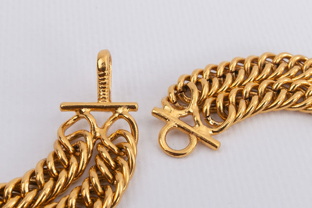 Collier court en mÃƒÆ’Ã‚Â©tal dorÃƒÆ’Ã‚Â© Chanel 1980s