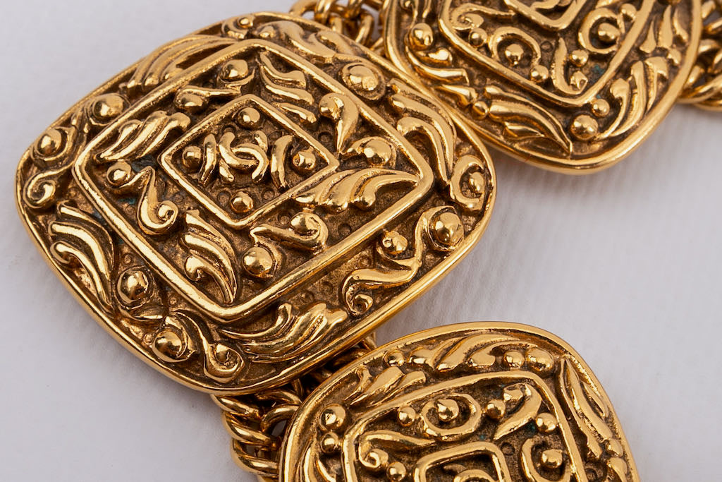 Collier court en mÃƒÆ’Ã‚Â©tal dorÃƒÆ’Ã‚Â© Chanel 1980s