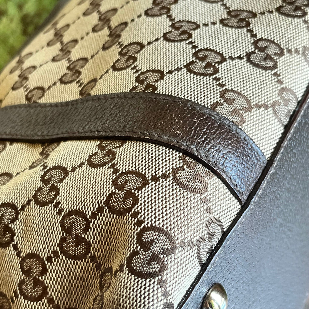 GUCCI Abbey Medium GG Monogram Canvas Tote Bag