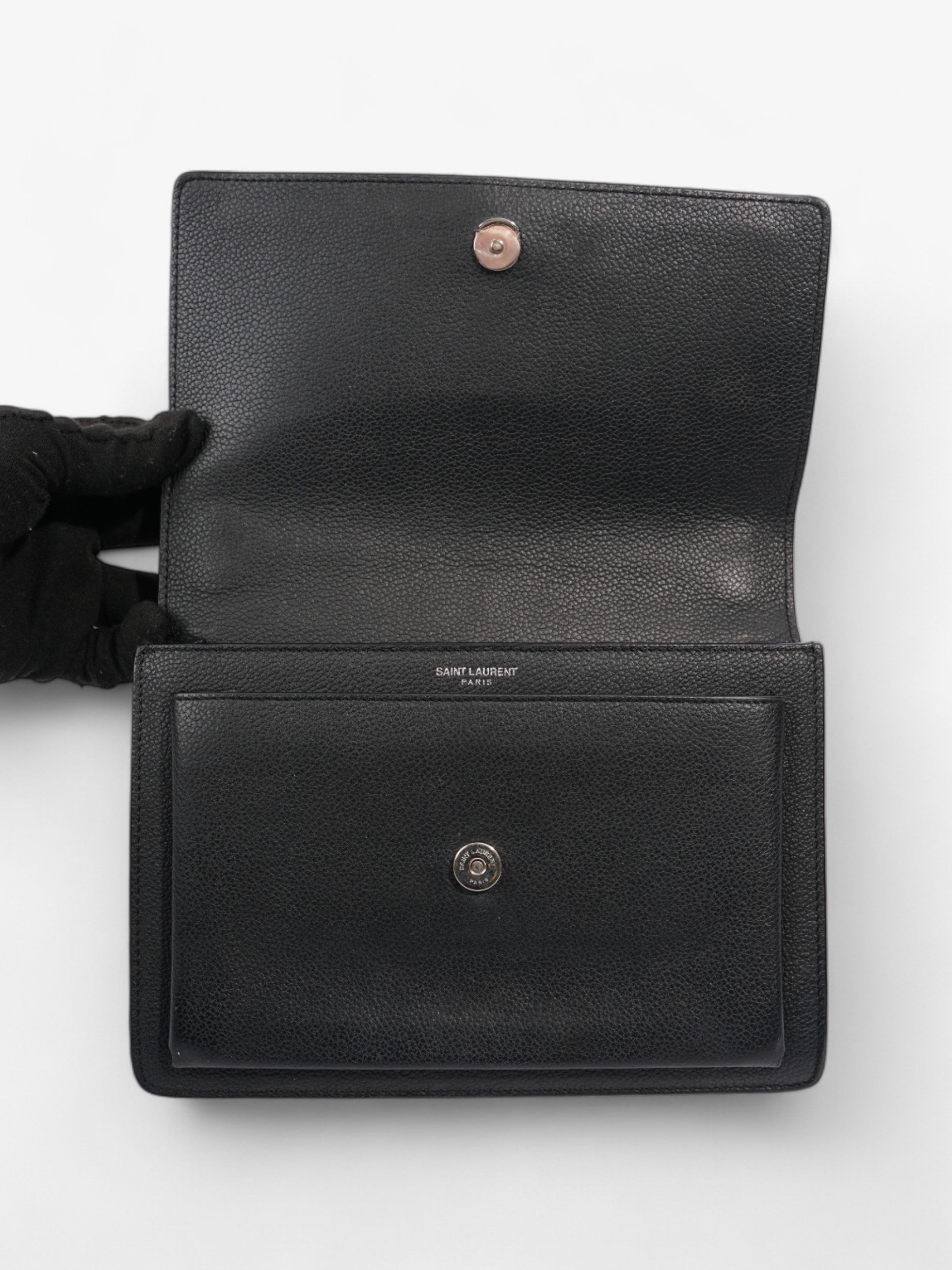 Saint Laurent Sunset Black Leather Medium