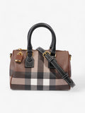 Burberry Mini Bowling Bag Brown / White  / Black Coated Canvas