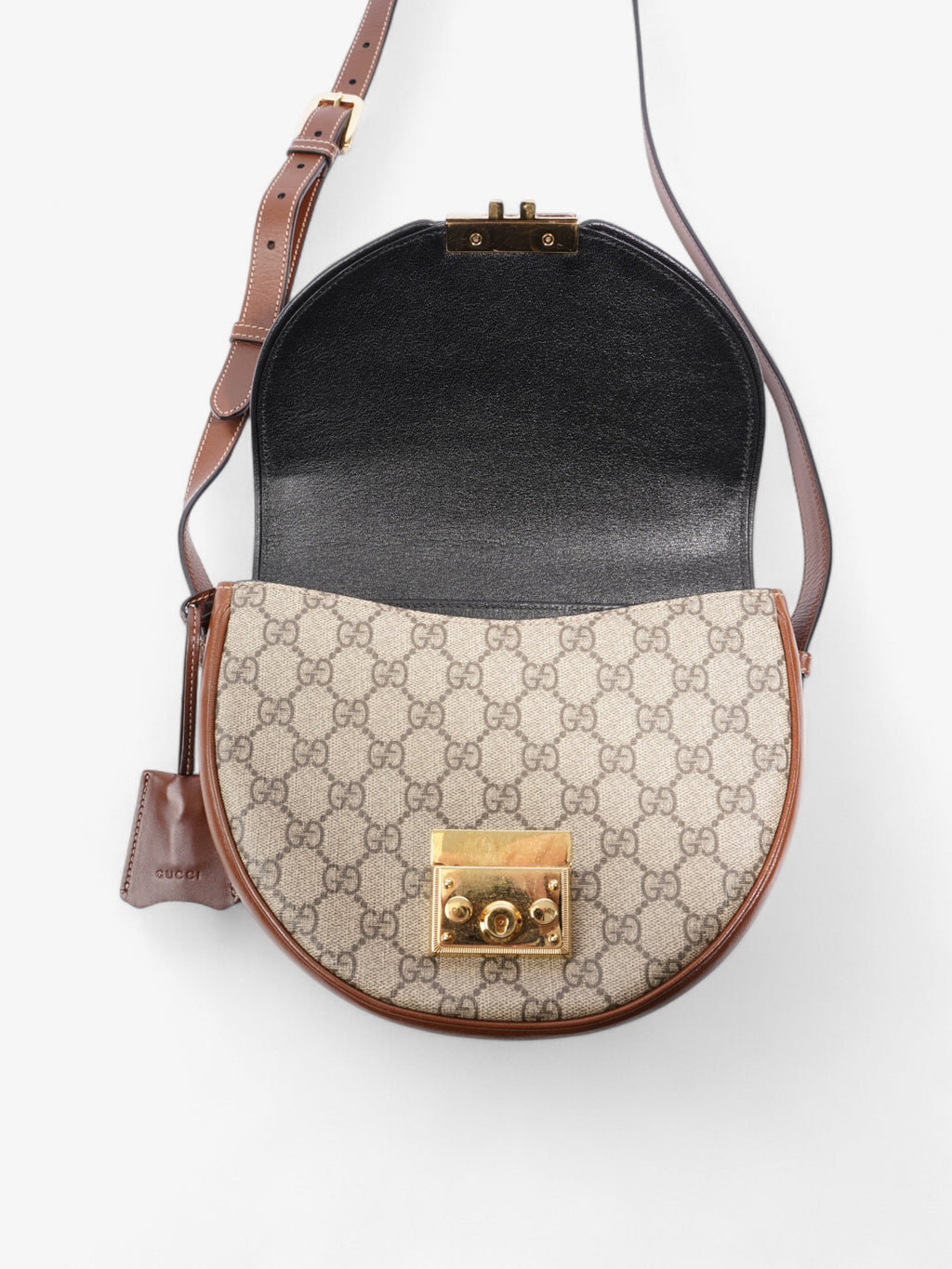 Gucci Padlock Shoulder Bag Black / Supreme Coated Canvas