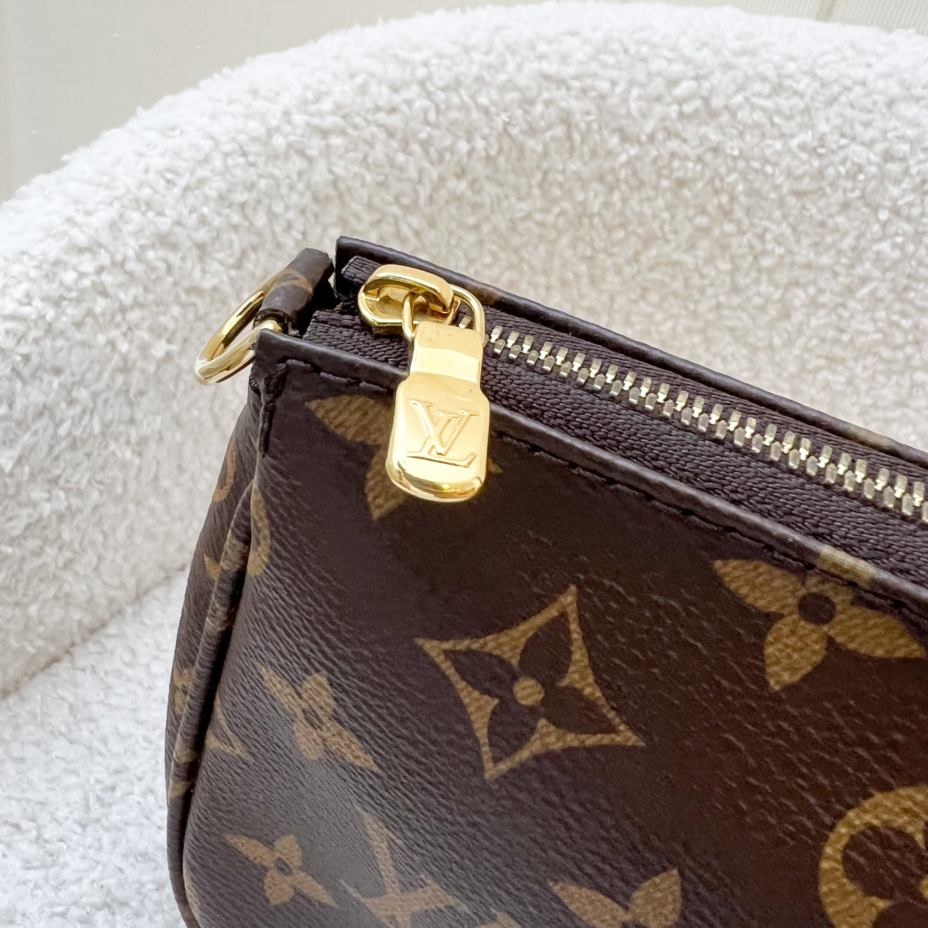 LV Multi Pochette Accessoires MPA Larger Pochette in Monogram Canvas GHW + LV Short Leather Strap