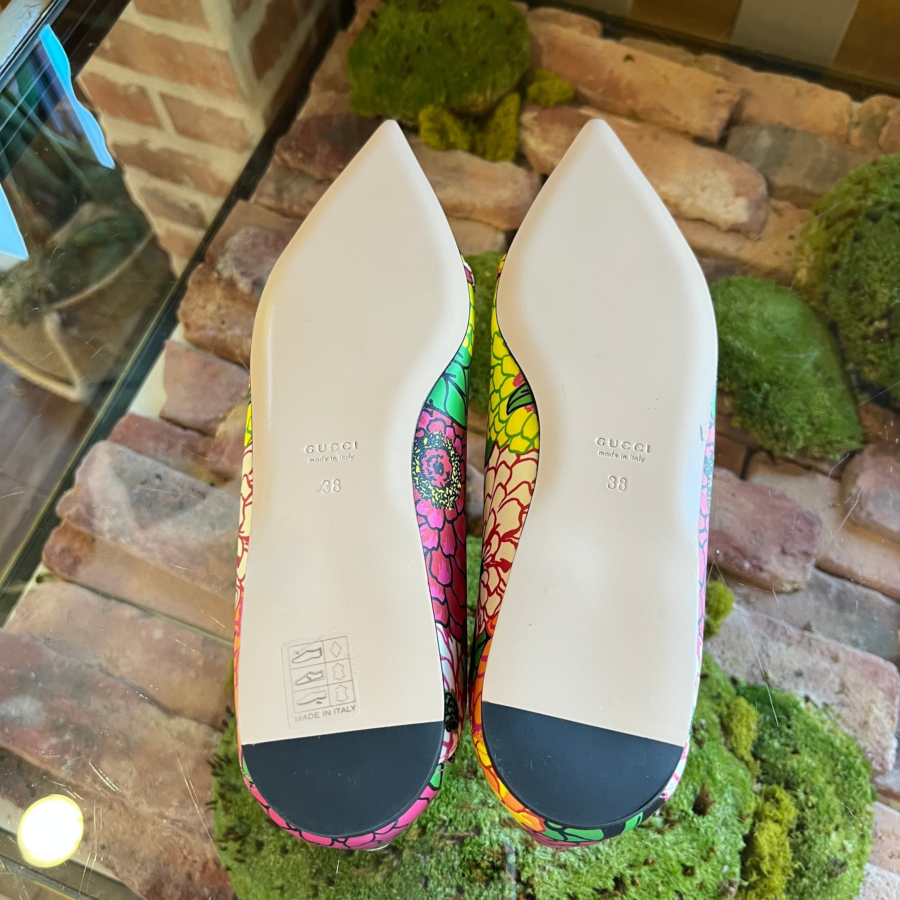 GUCCI Ken Scott Floral Ballerina Flats SZ 38