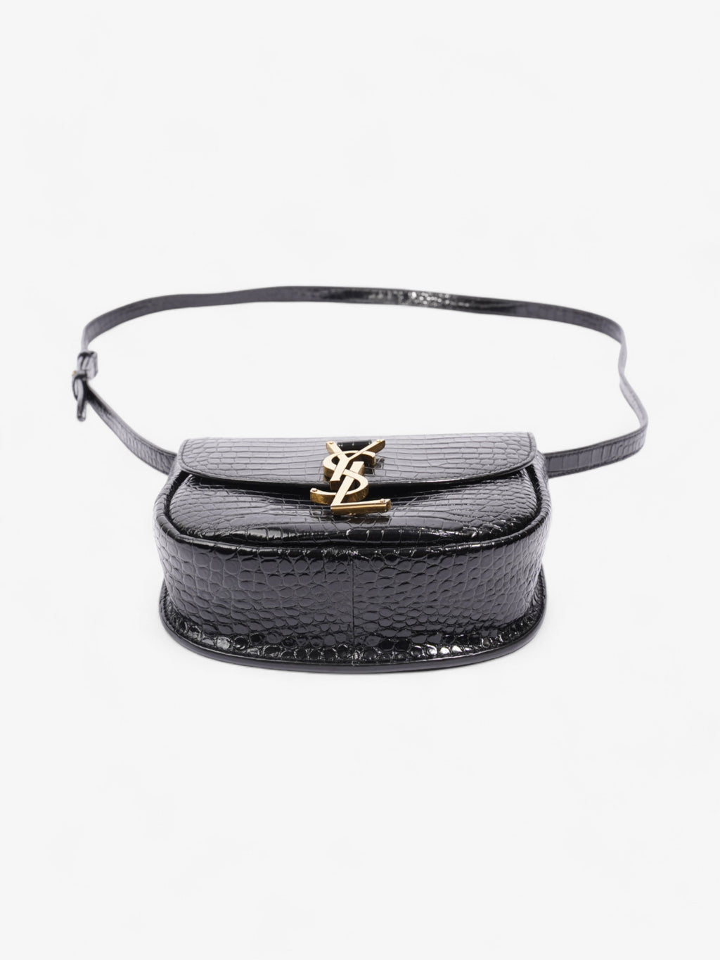 Saint Laurent Kaia Shoulder Bag Black Embossed Leather Small