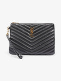 Saint Laurent Monogram Wristlet Black Leather