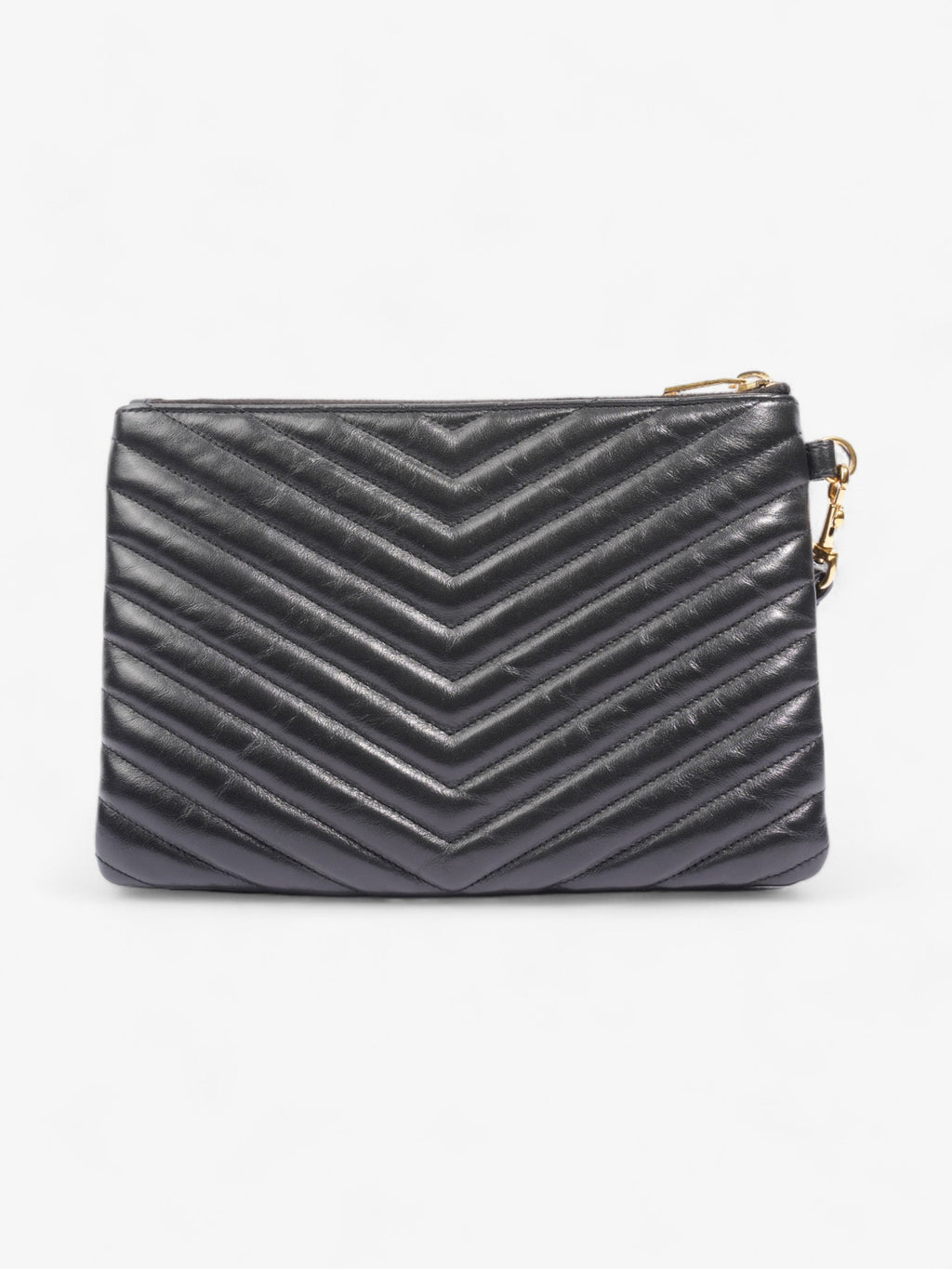 Saint Laurent Monogram Wristlet Black Leather