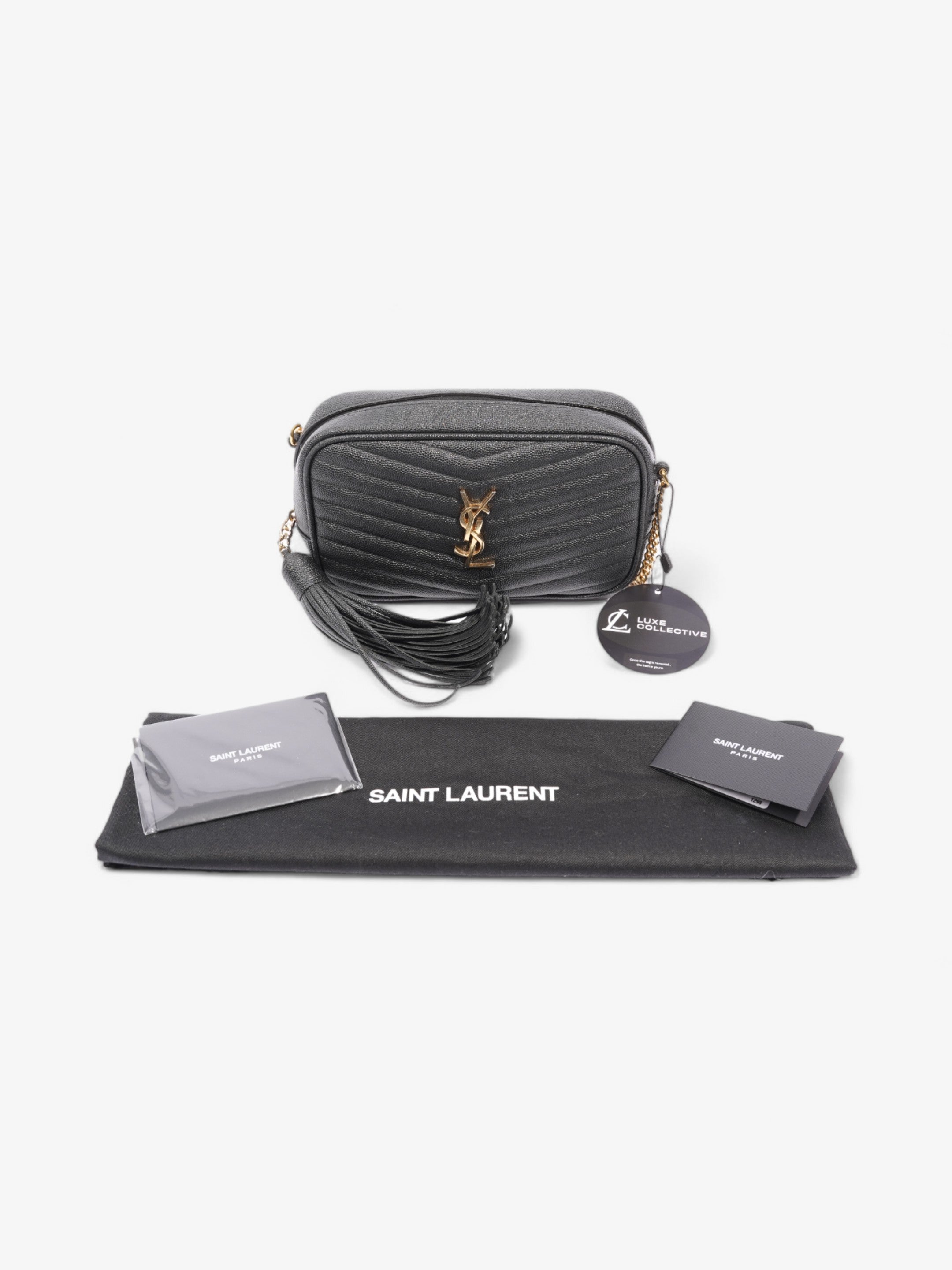 Saint Laurent Lou Crossbody Black Grained Leather Mini