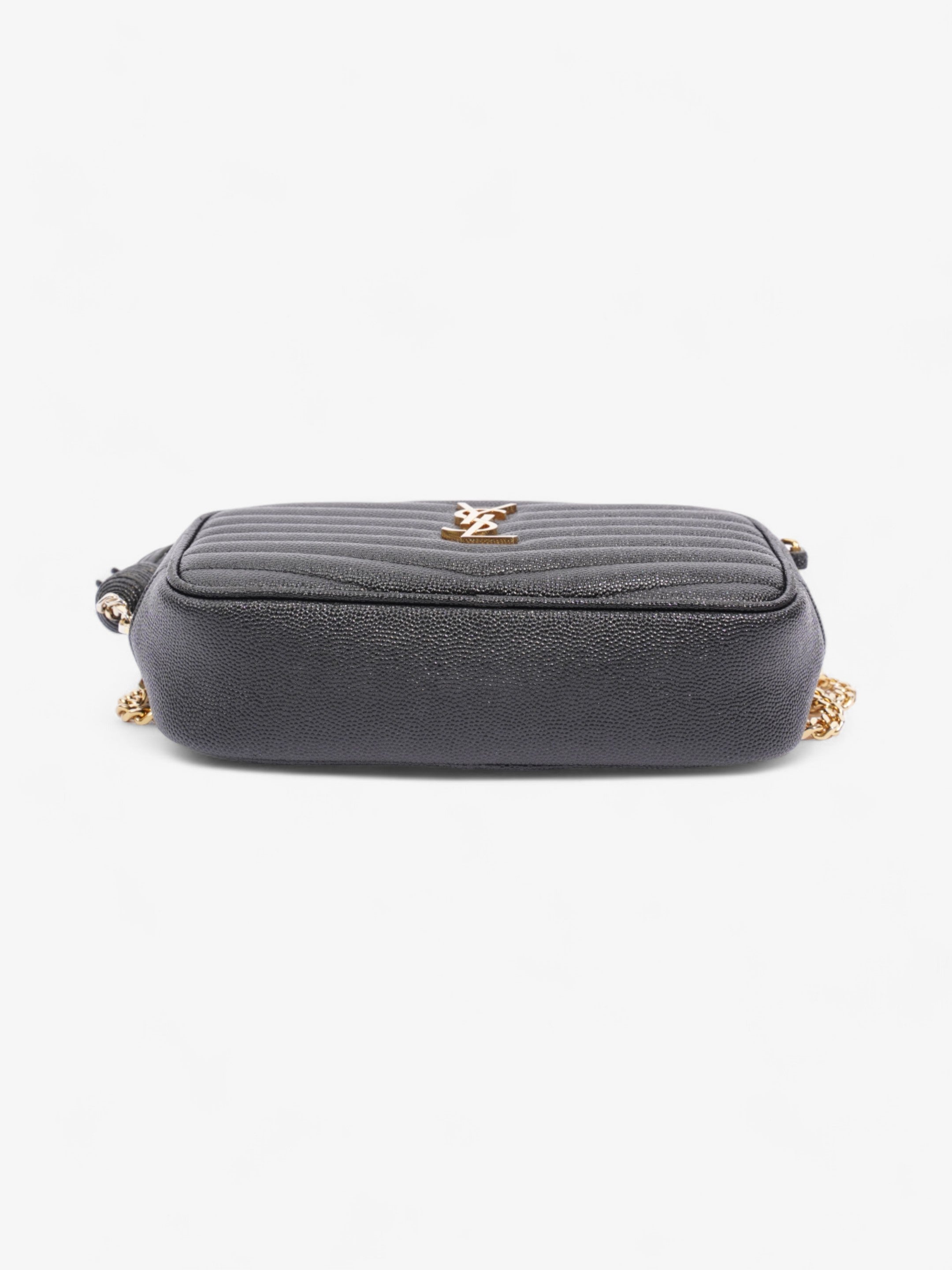 Saint Laurent Lou Crossbody Black Grained Leather Mini