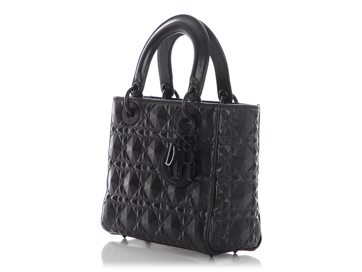 Dior Small Matte Black My ABCDior Diamond Motif Lady Dior