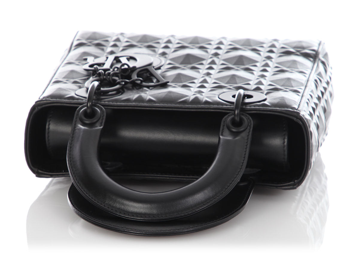 Dior Small Matte Black My ABCDior Diamond Motif Lady Dior
