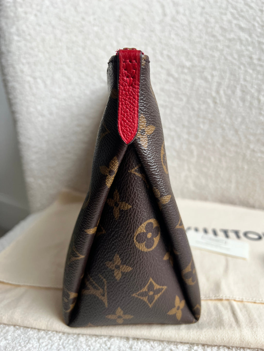 Louis Vuitton Red and Monogram Pallas Trousse Cosmetic Pouch