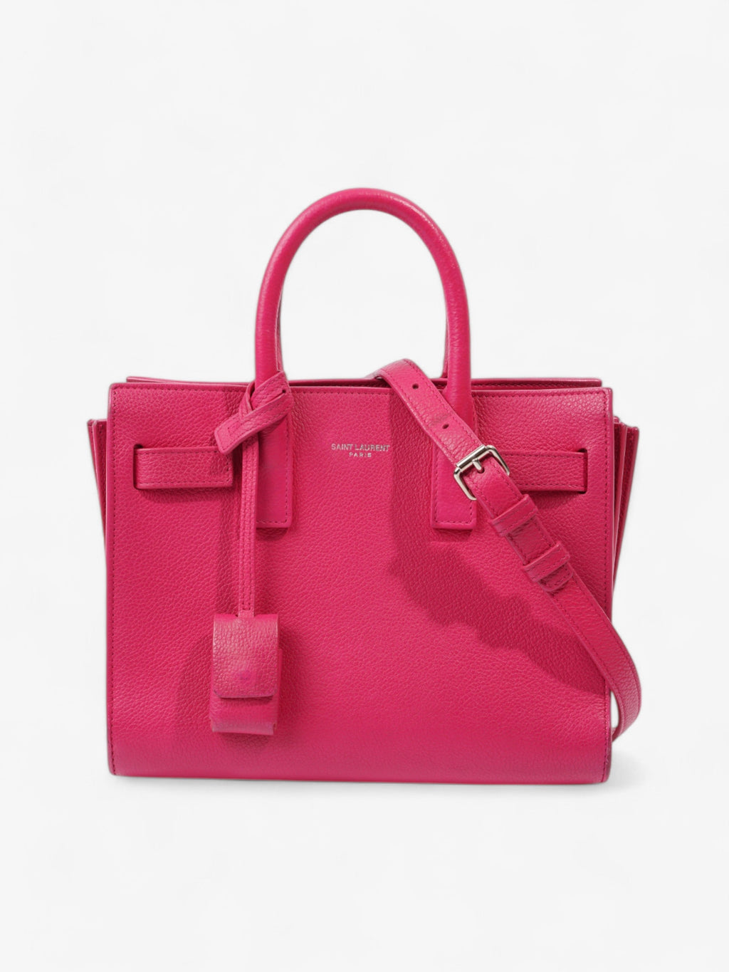 Saint Laurent Sac De Jour Lipstick Fuschia Calfskin Leather Nano