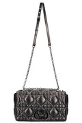 CHRISTIAN DIOR Large Quilted Caro Bag Black