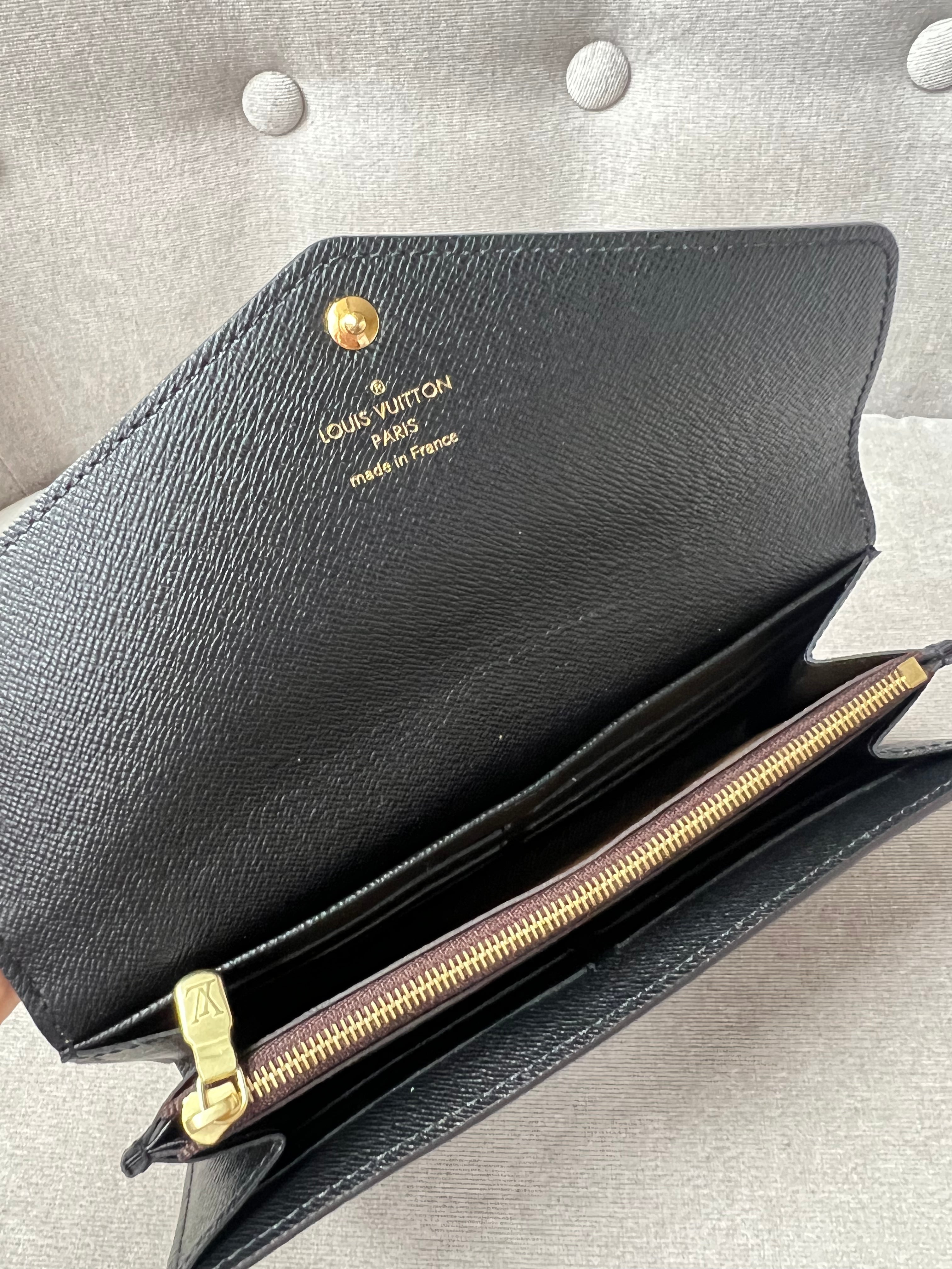 Louis Vuitton Sarah Wallet in reverse Monogram and Brown (RRP £550)