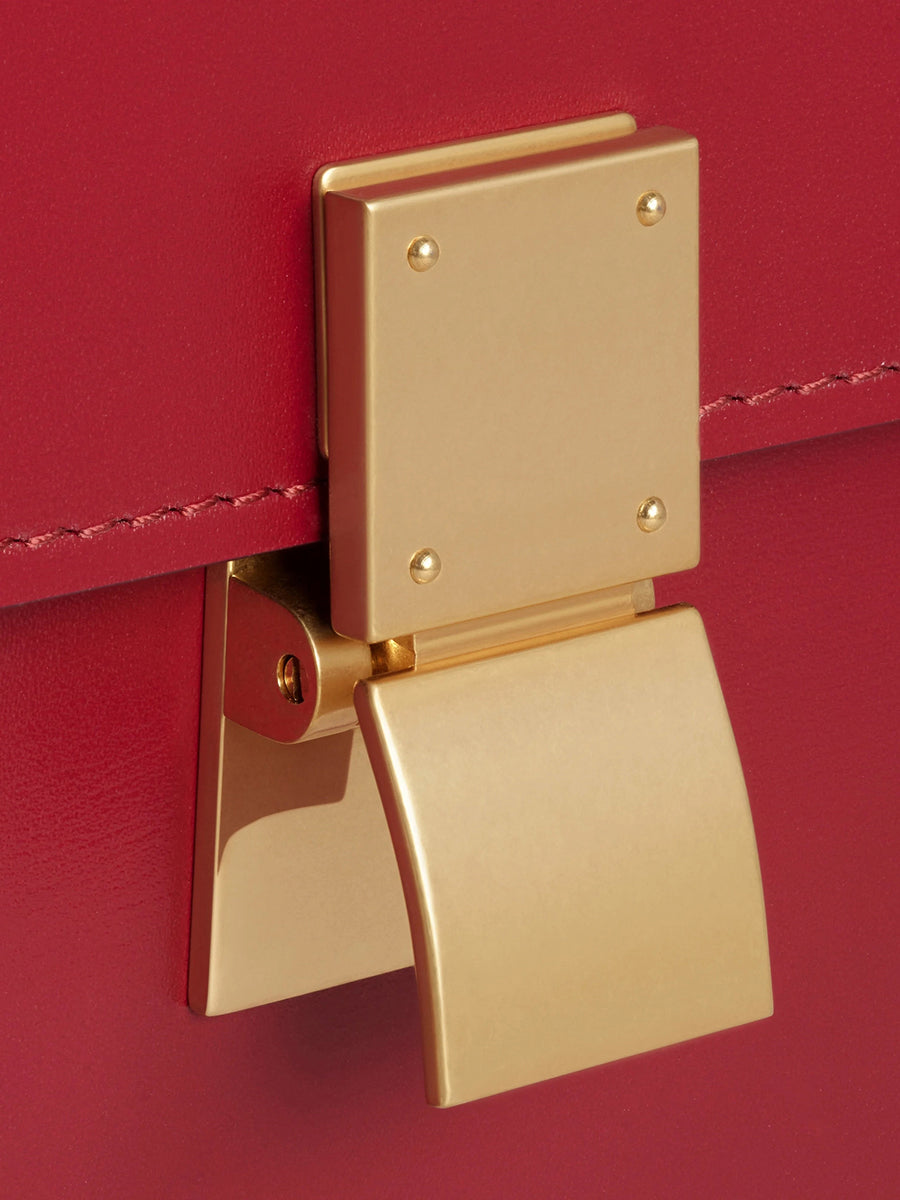 Teen Classic Bag in Box Calfskin Red