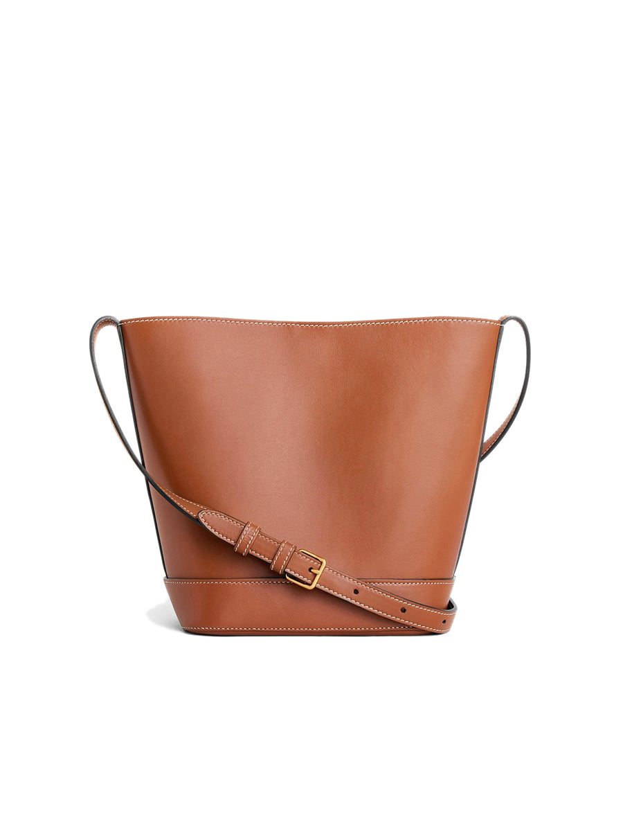 Small Bucket Cuir Triomphe in Smooth Calfskin Tan