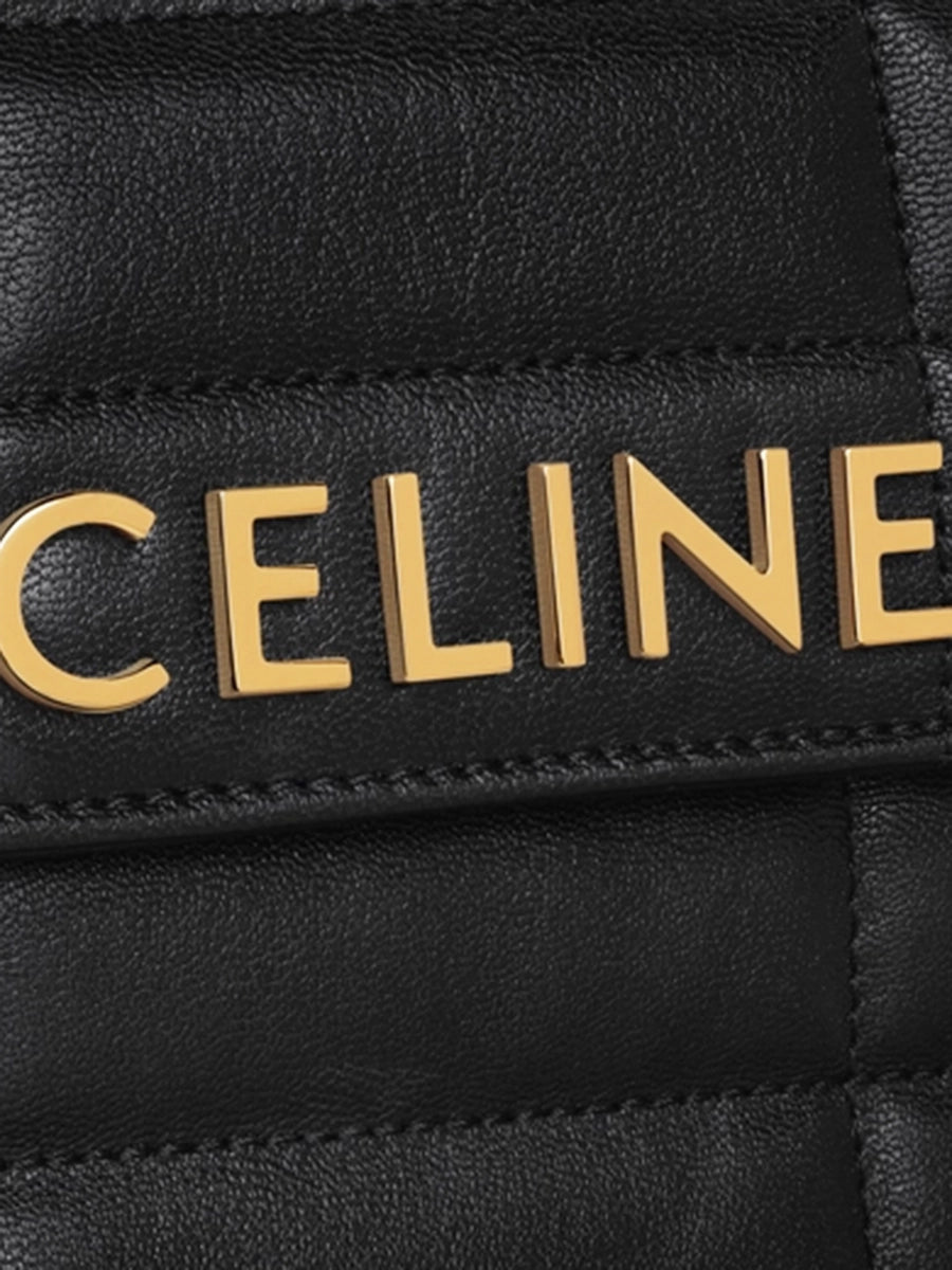 Chain Shoulder Bag Matelasse Monochrome In Quilted Goatskin Black