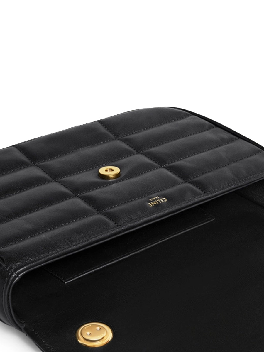 Chain Shoulder Bag Matelasse Monochrome In Quilted Goatskin Black