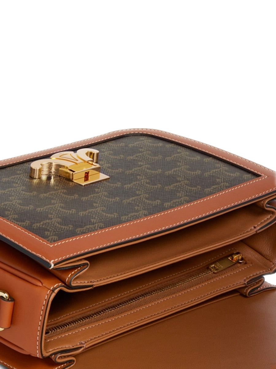 Classique Triomphe Bag in Triomphe Canvas and Calfskin Tan