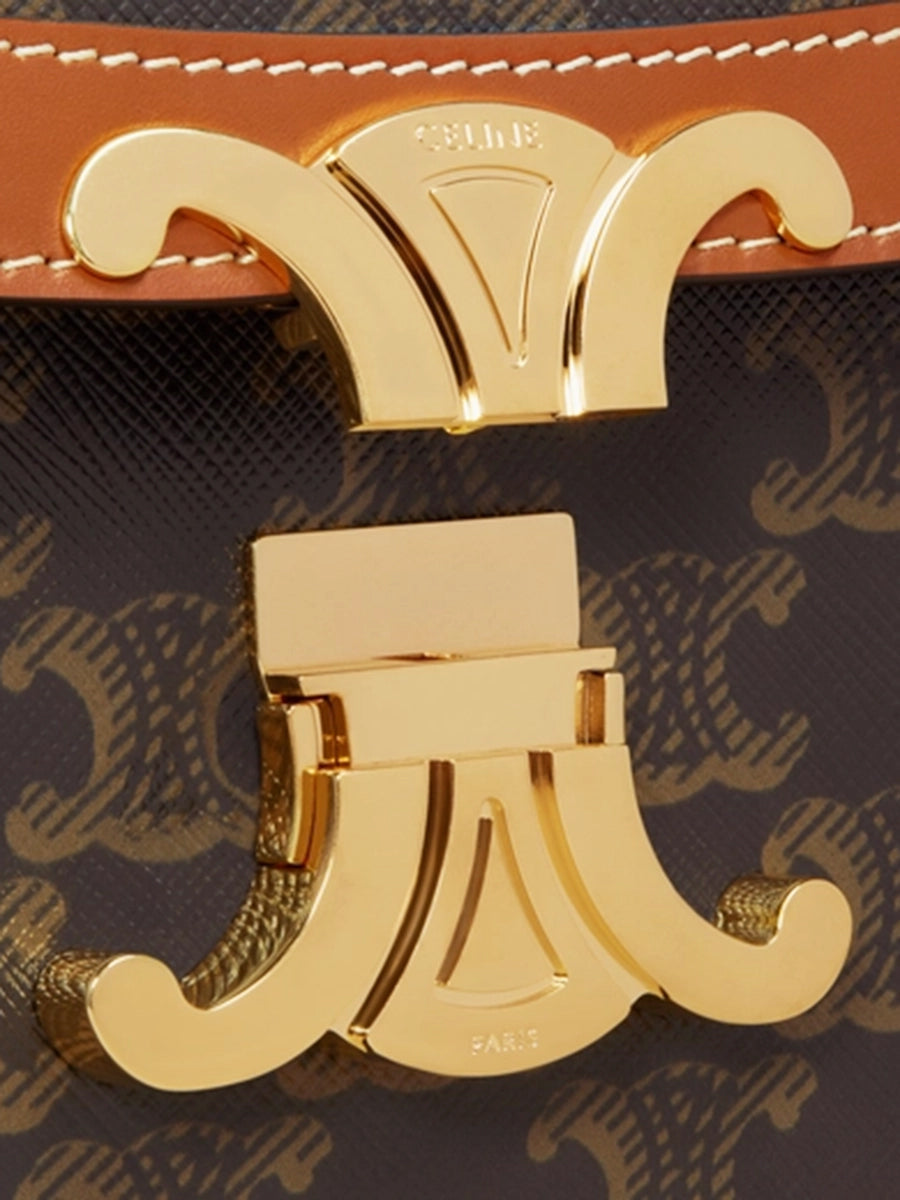 Classique Triomphe Bag in Triomphe Canvas and Calfskin Tan
