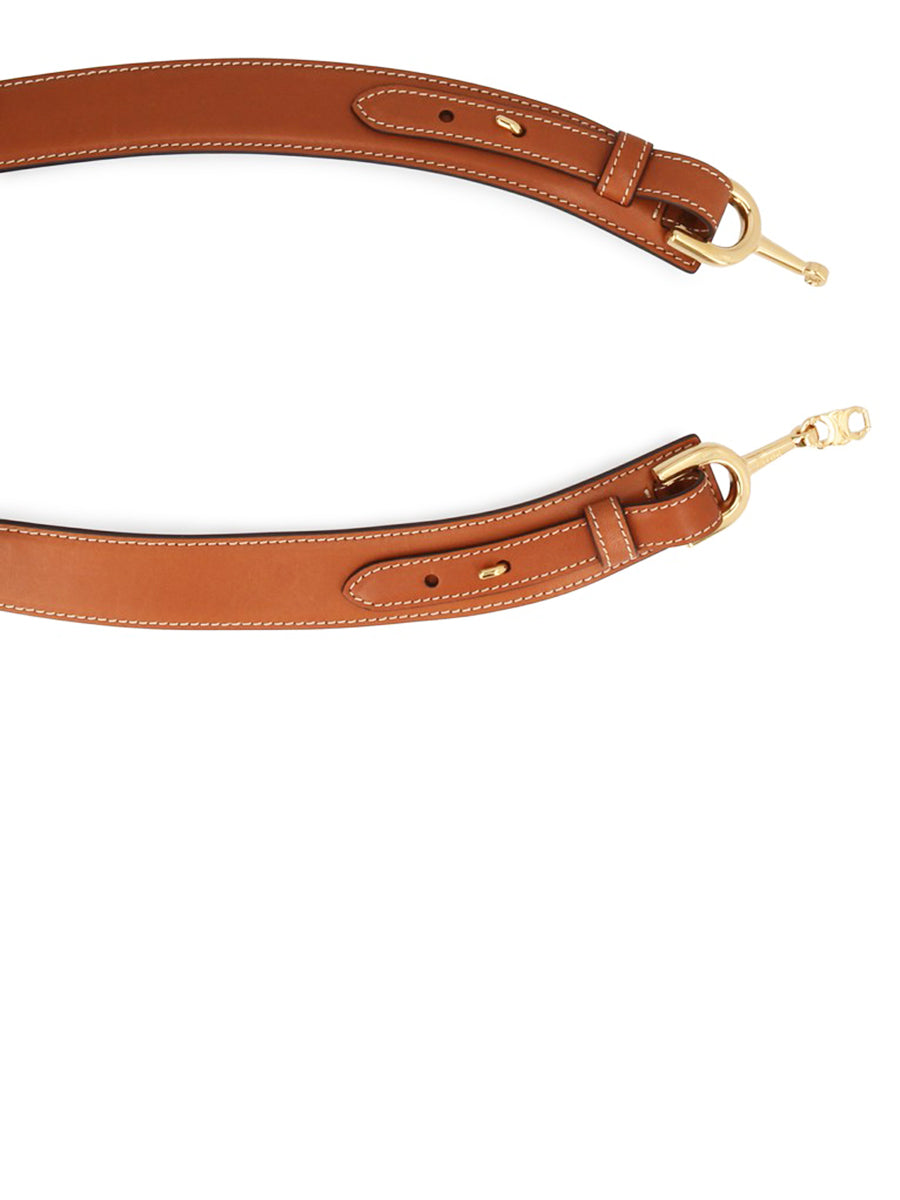 Triomphe Belt with Horsebit in Tan