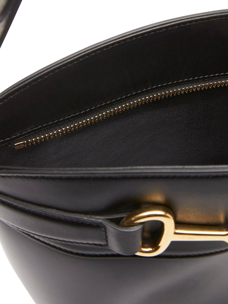 Crecy Bucket Bag in Black Satinated Calfskin