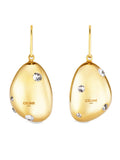 Le Soir Pebbles Earrings in Epoxy Gold Brass and Crystals