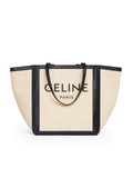 Large Square in Textile with Celine Print & Calfskin