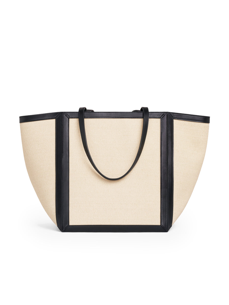 Large Square in Textile with Celine Print & Calfskin
