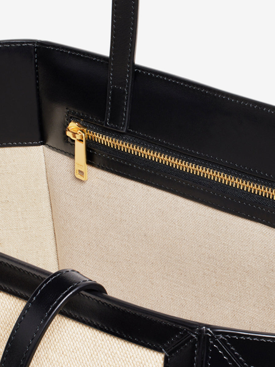 Large Square in Textile with Celine Print & Calfskin