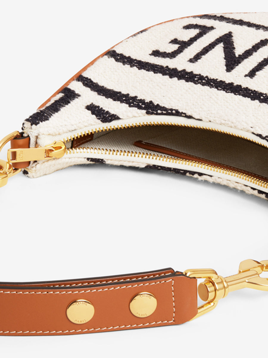 Medium Ava Strap Bag in Textile  in White/Black