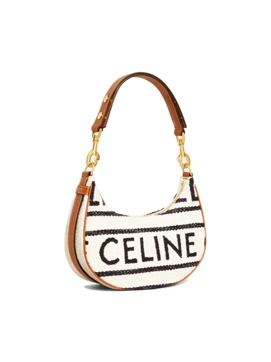 Medium Ava Strap Bag in Textile  in White/Black