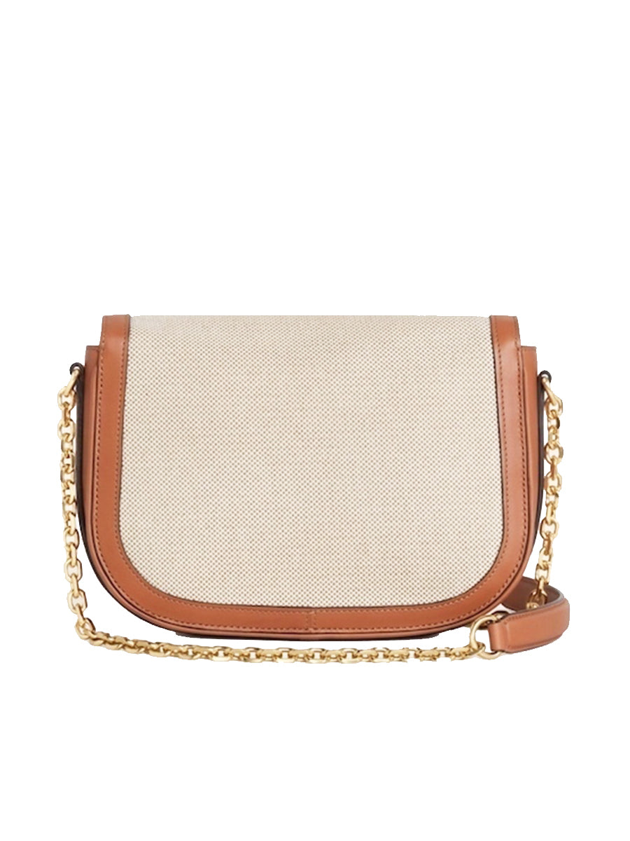Medium Triomphe Bag On Chain in Calfskin & Canvas