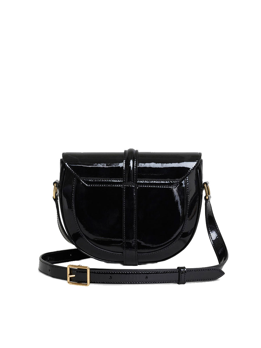 Small Besace 16 Bag in Patent Calfskin Black