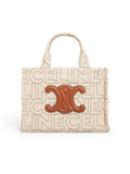 Small Cabas Thais in Textile with Celine All-Over Print Natural/Tan