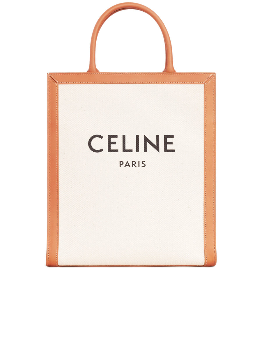 Small Vertical Cabas Celine in Canvas with Celine Print and Calfskin