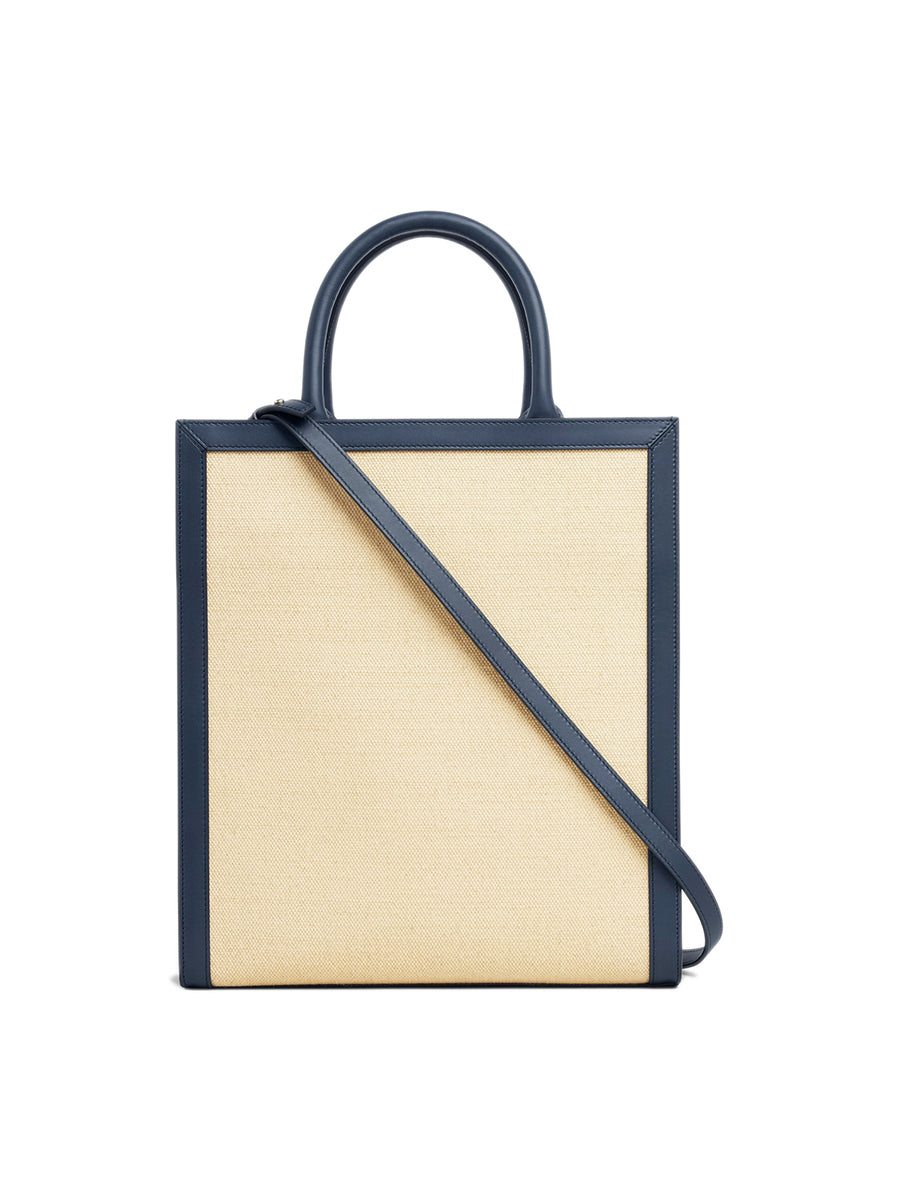 Small Vertical Cabas Celine in Canvas with Celine Print and Calfskin