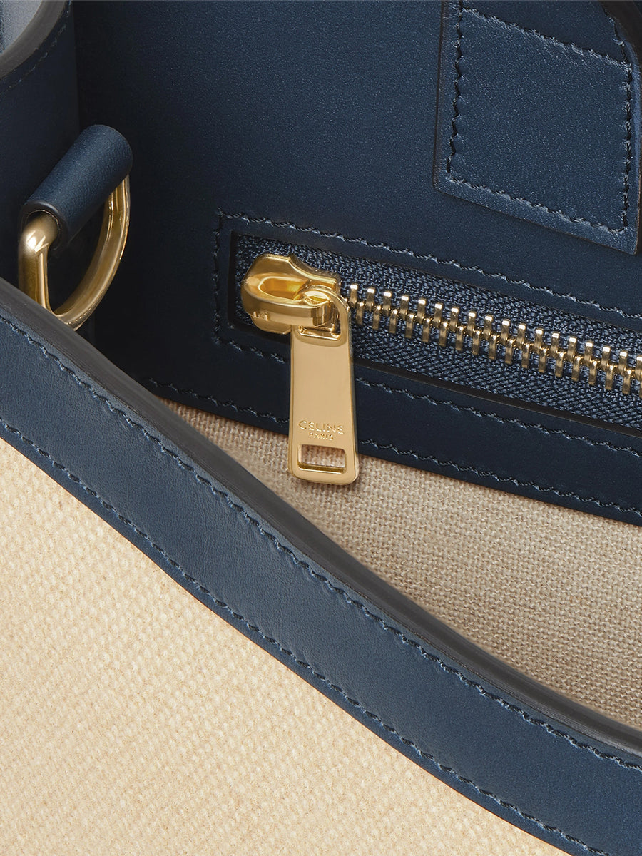 Small Vertical Cabas Celine in Canvas with Celine Print and Calfskin