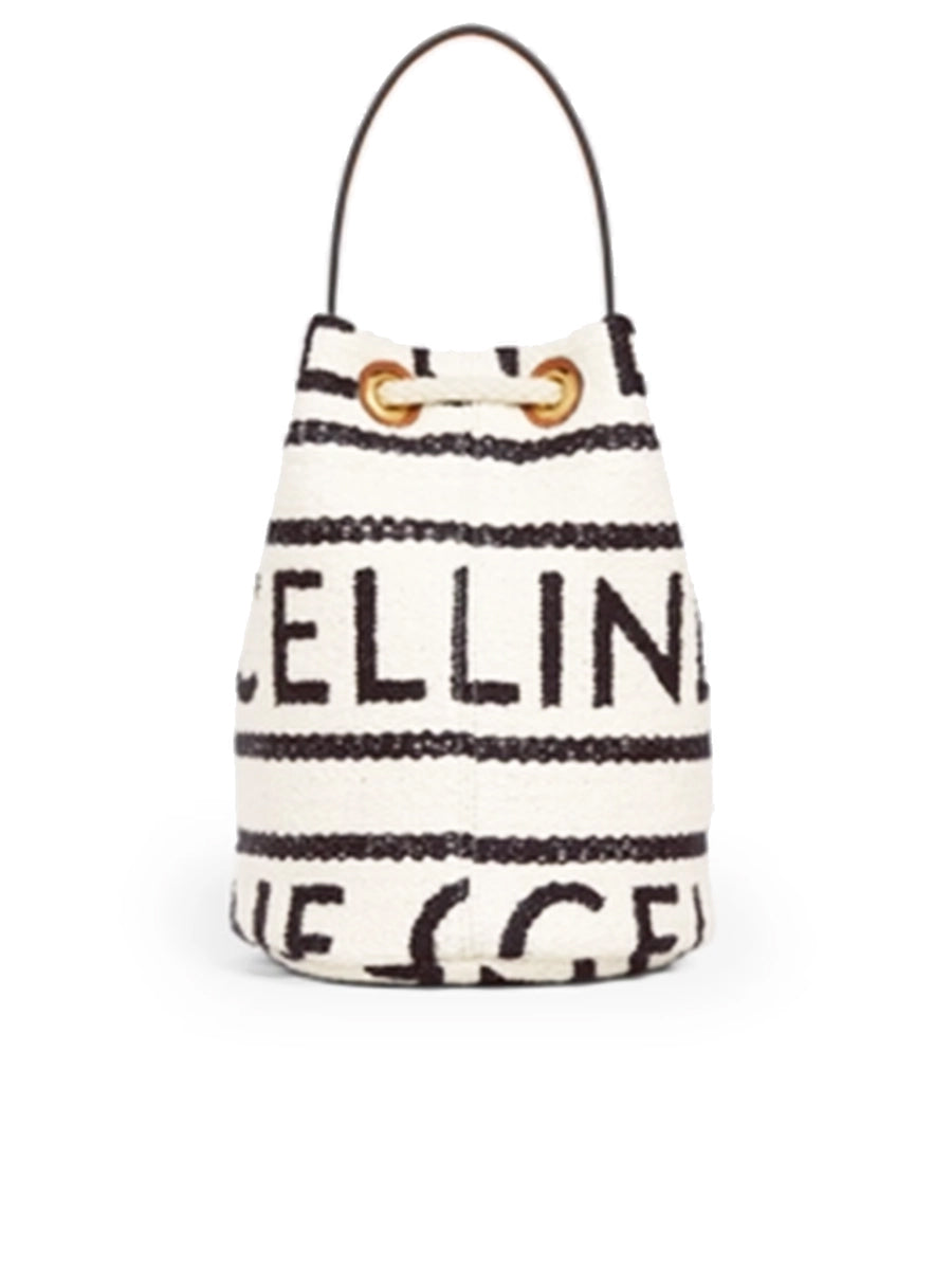 Teen Drawstring in Textile with Celine All-Over and Calfskin