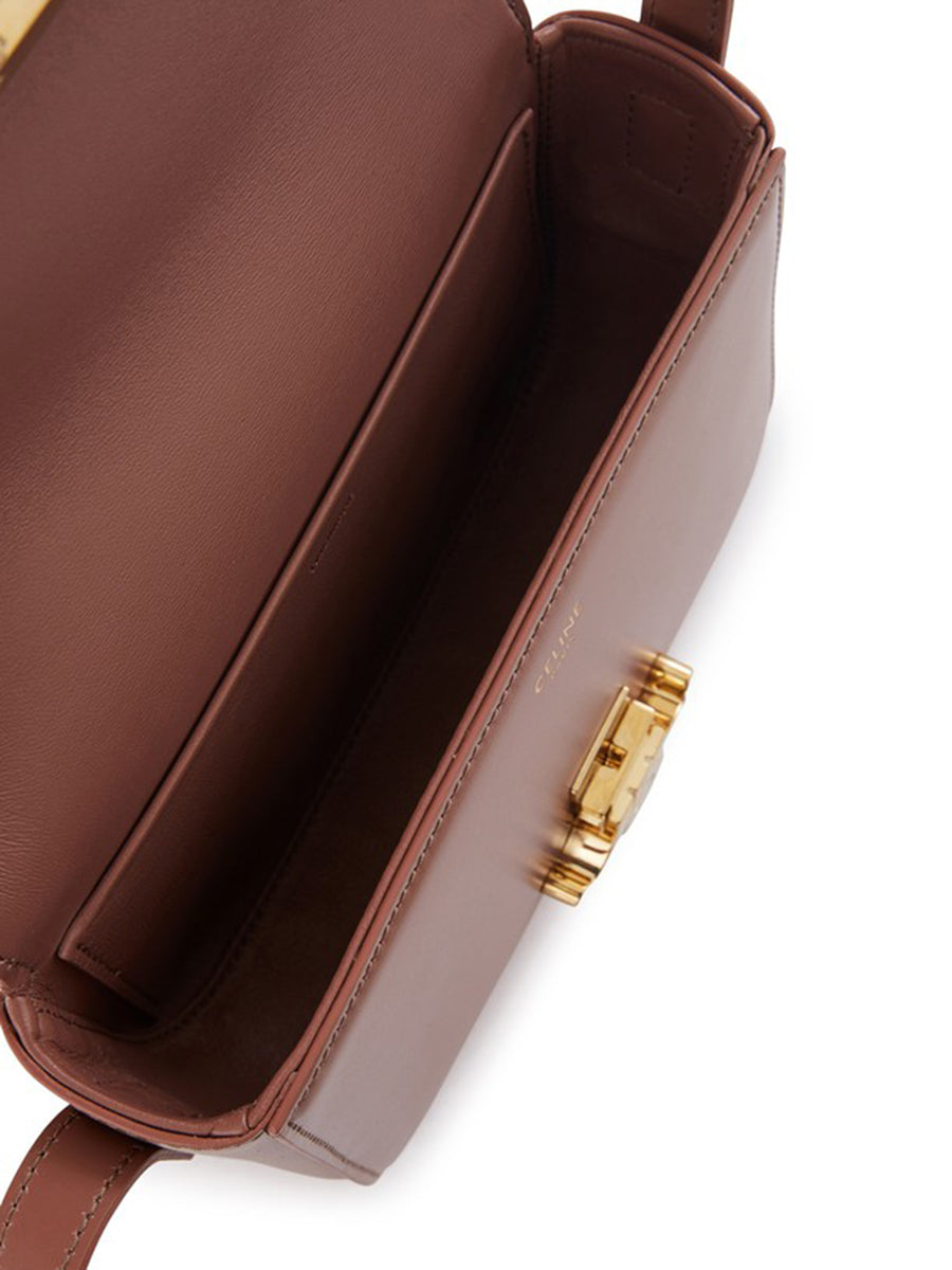 Nano Triomphe Bag in Shiny Calfskin Antique Rose