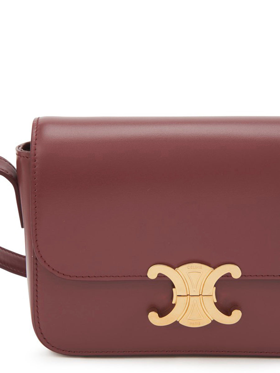 Teen Triomphe Bag in Grenat Shiny Calfskin