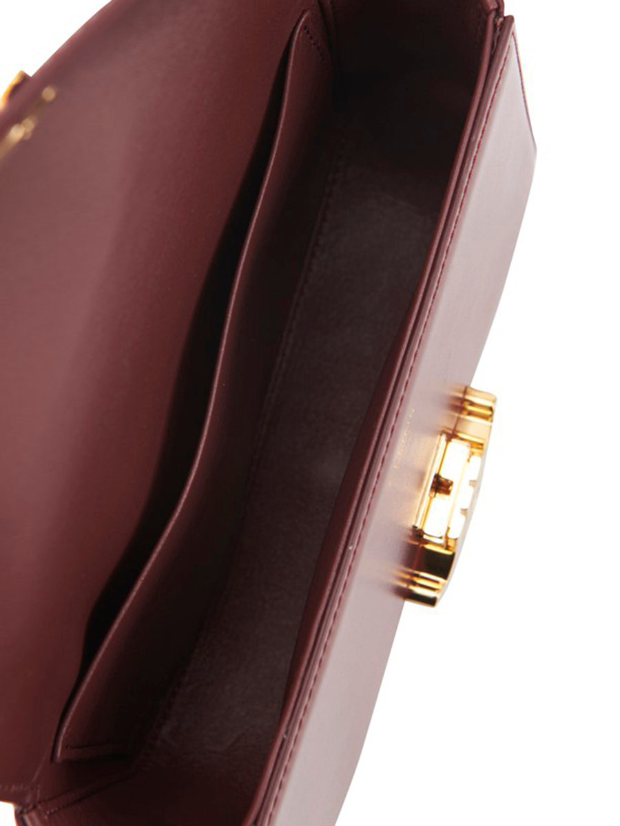 Teen Triomphe Bag in Grenat Shiny Calfskin